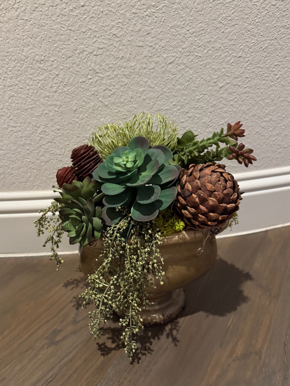 Artificial Succulent Arrangement in Decorative Planter – Greenery Home Decor